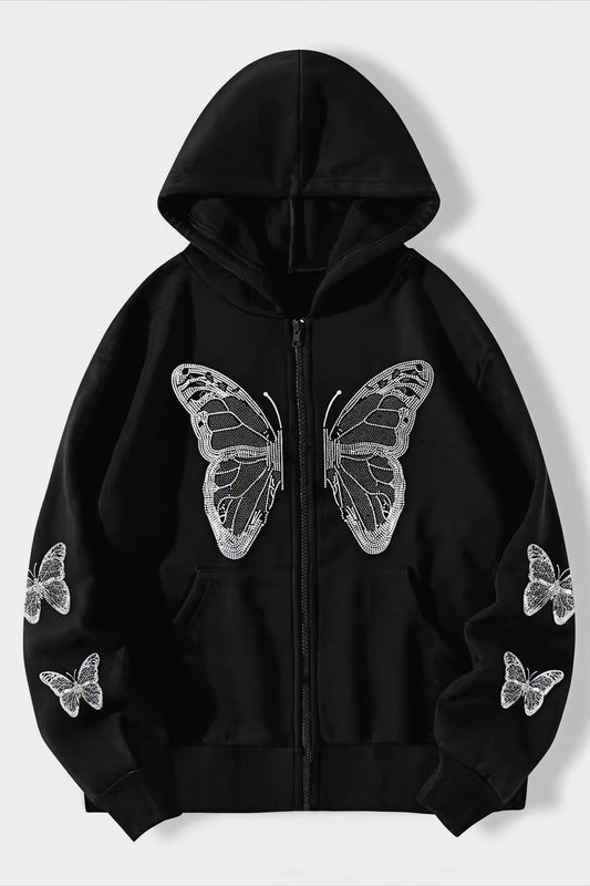 Butterfly Graphic Zip Hoodie