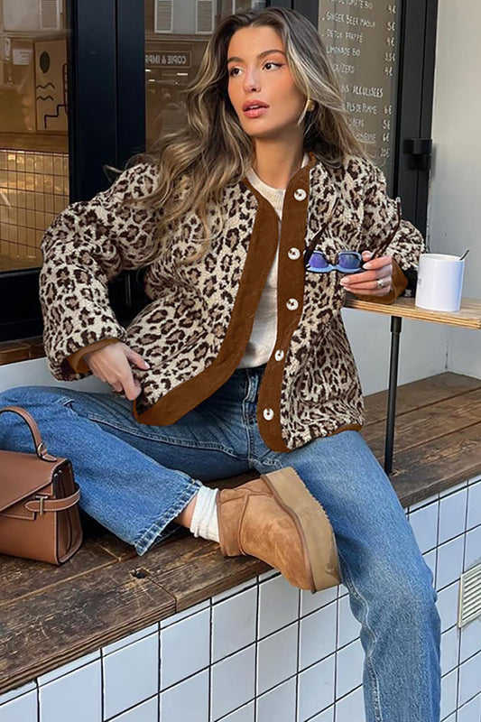 Manteau tendance en fausse peau de mouton