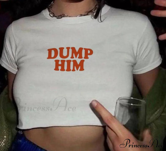 Dump Him Stylish White Crop Top
