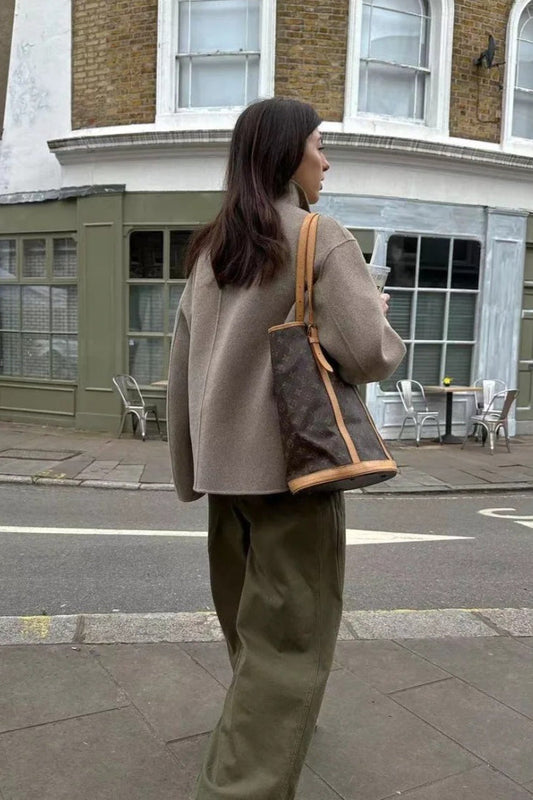 Short Double-Breasted Wool Jacket