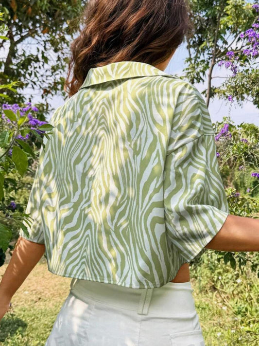 Summer Printed Short Sleeve Blouse