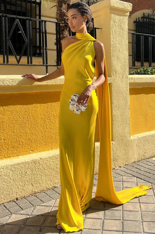 Solid Simple Elegant Tie Strap Sexy Maxi Dress