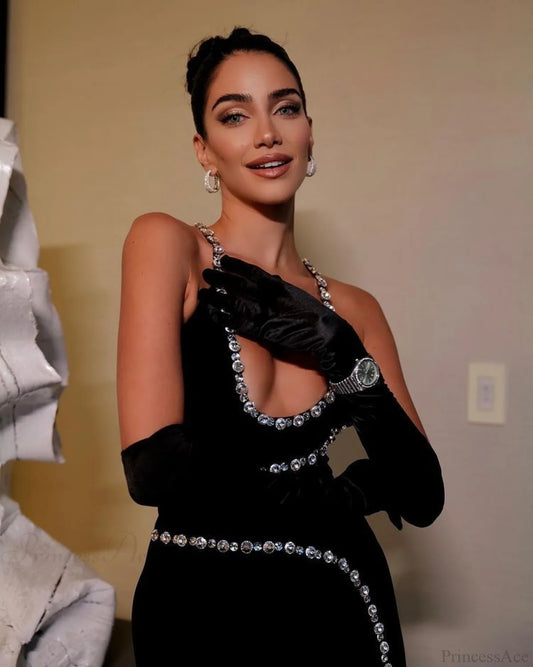 Elegant Long Sequin Mesh Halter Prom Dress promdress-250223