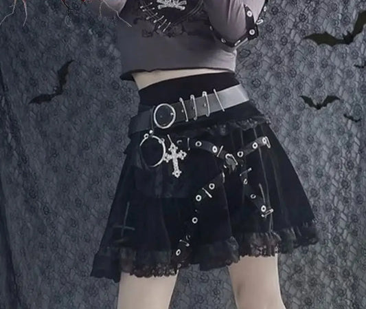 Embroidered Lace Half A-line Skirt