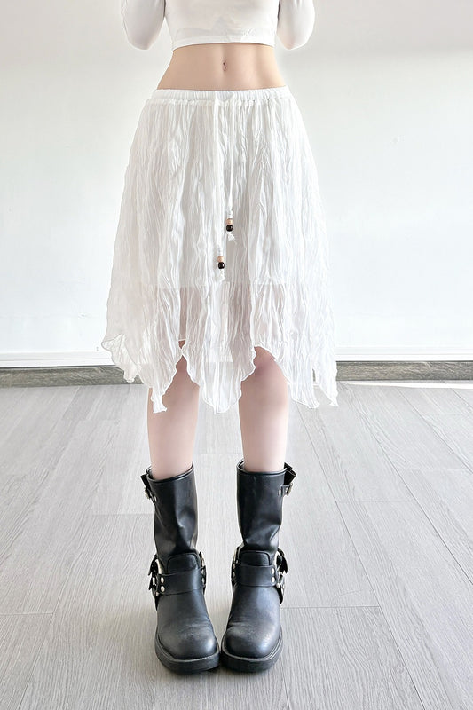 Mini-jupe asymétrique perlée