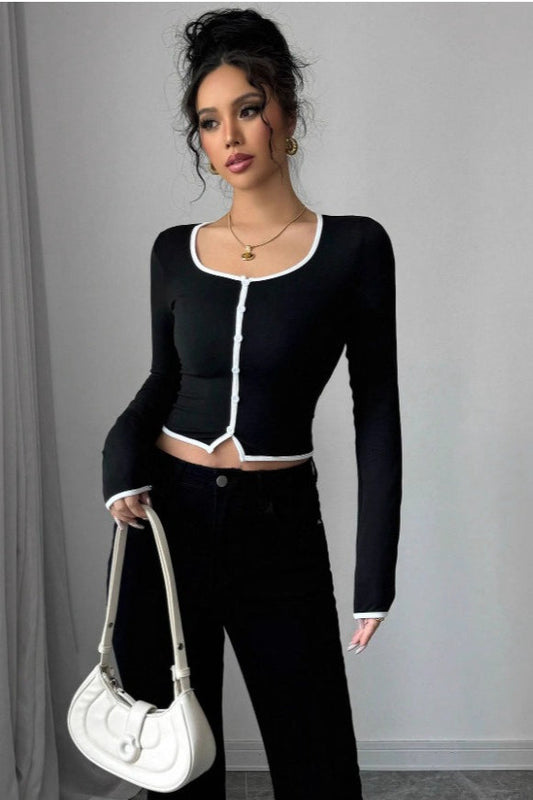 Ribbed Cropped Knit Top