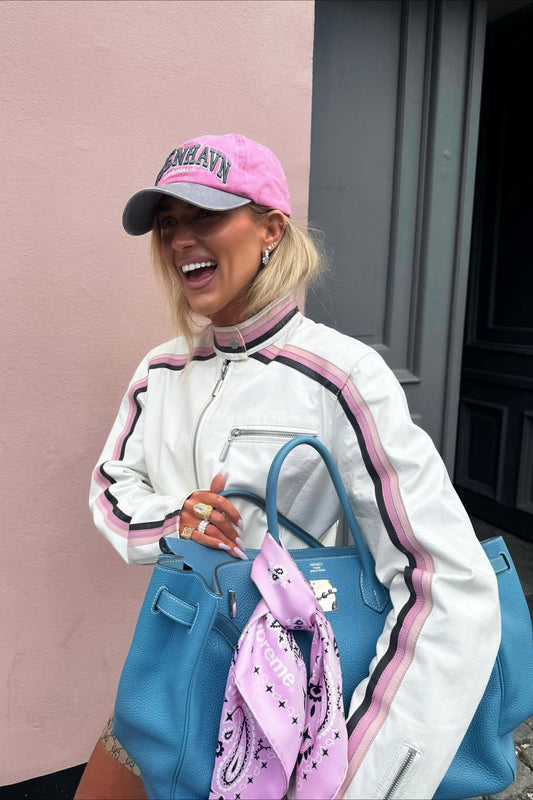 Manteau en similicuir à empiècements colorblock