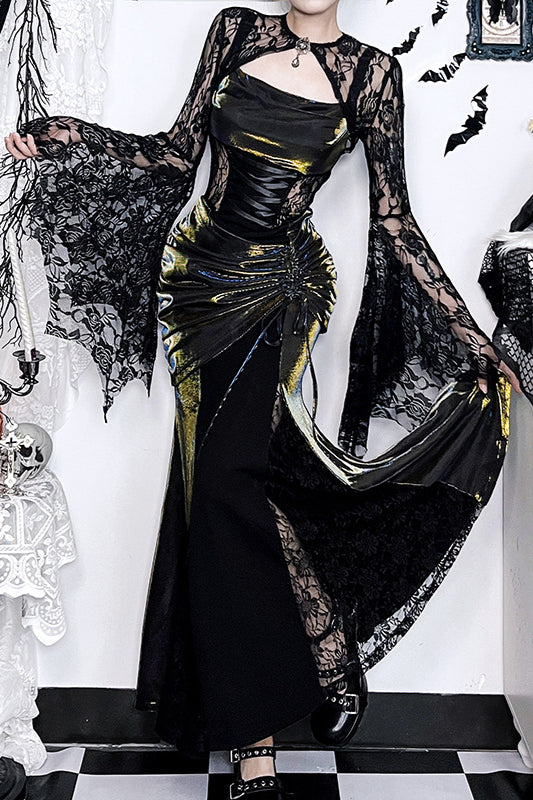 Robe gothique asymétrique en dentelle