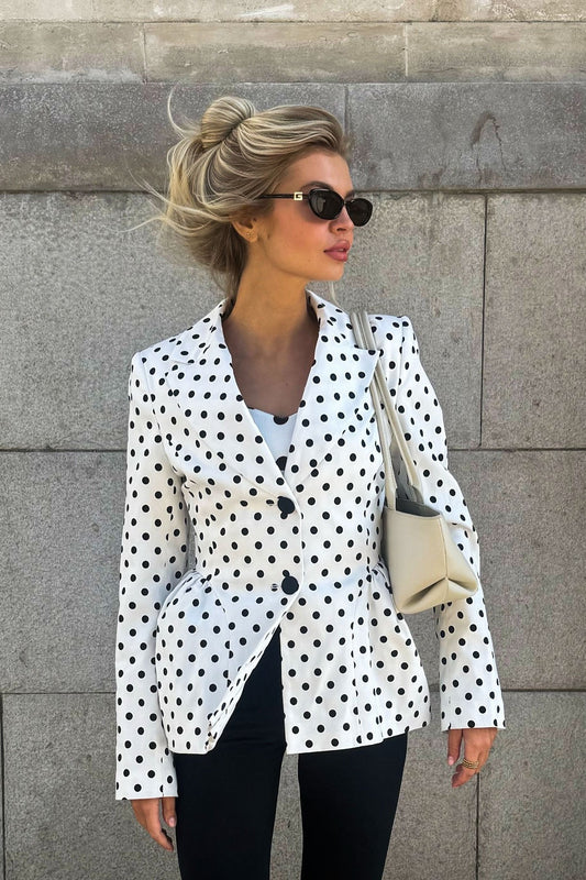 Veste courte chic à pois