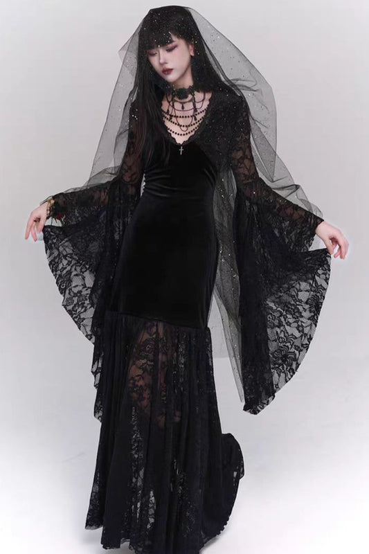 Robe gothique rétro d'Halloween