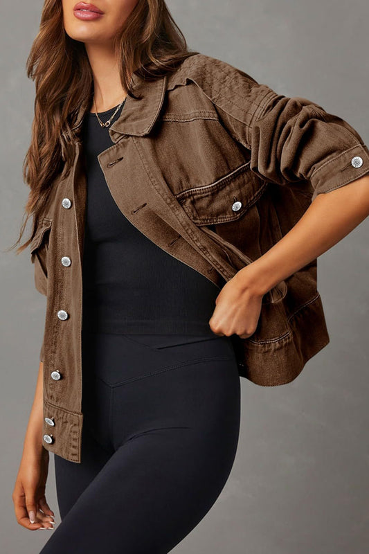 Manteau de travail en jean à manches longues