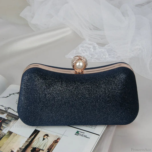 Fashion Evening Clutch Tassel Chain Shoulder Bag Dark Blue / 20x5x11cm clutchbag-250126
