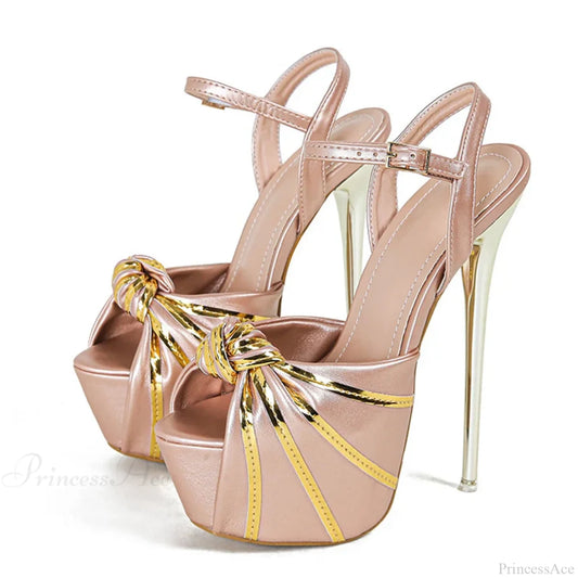 Fashion Pleated-Leather Open-Toe Extreme High Heels Stripper Pole-Dance Summer White Platform