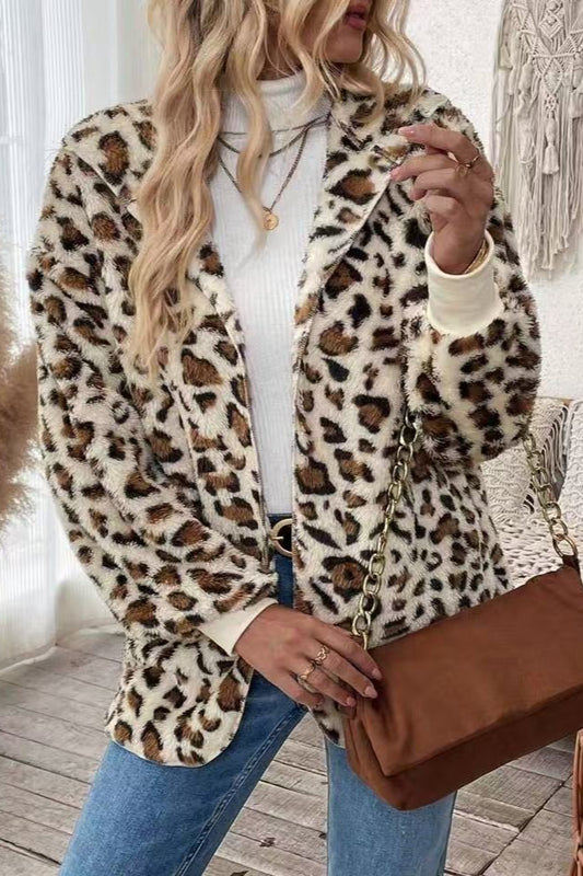 Manteau ouvert en polaire réversible imprimé