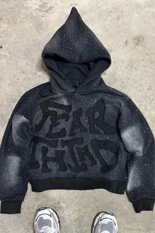 Flash Diamond Oversized Hoodie Black 1 / M