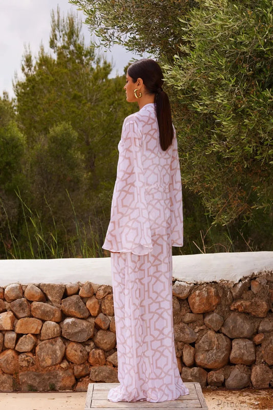 Geometric Print Kimono One Piece Swimsuit onepiece-250223