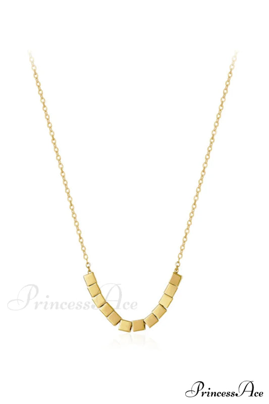 Gold Sugar Cube Necklace | Dress In Beauty