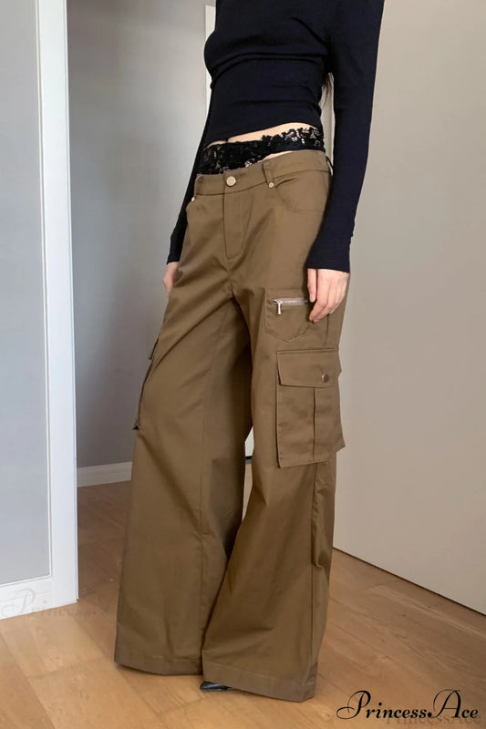 High Waist Loose Multi Pocket Cargo Pants