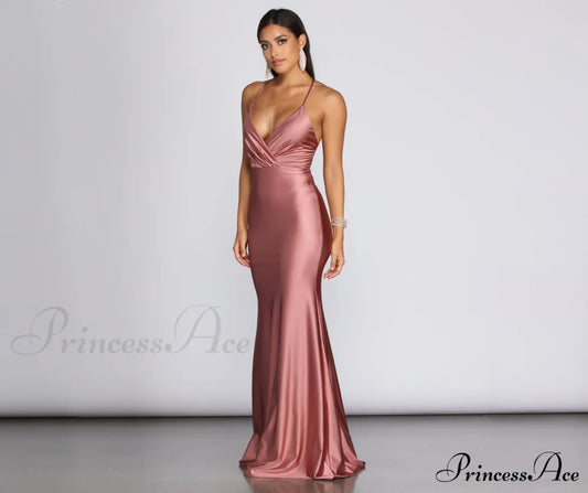 Jerry Cross Stylish Back Draped Gown S.o. Long Dresses