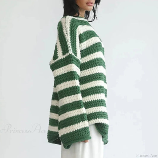 Korean Style Striped Oversized Sweater