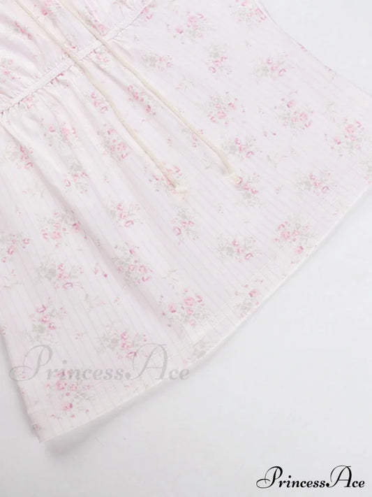 Lace Paneled Graceful Denim Corset Top Tank Tops&Camis