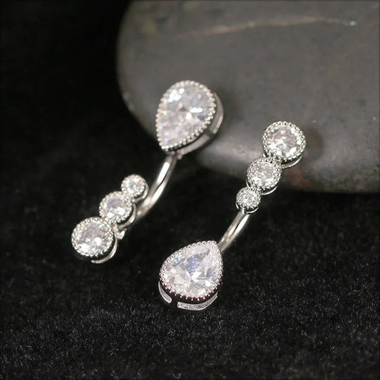 Liquid Zircon Gothic 14G Belly Ring