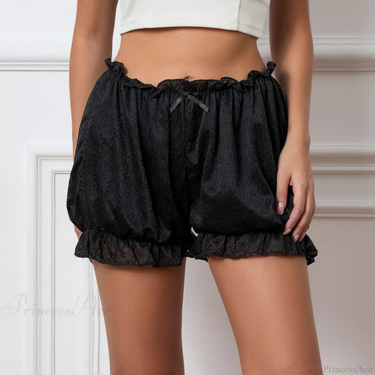 Lolita Ruched Pumpkin Short Black / S short-250223
