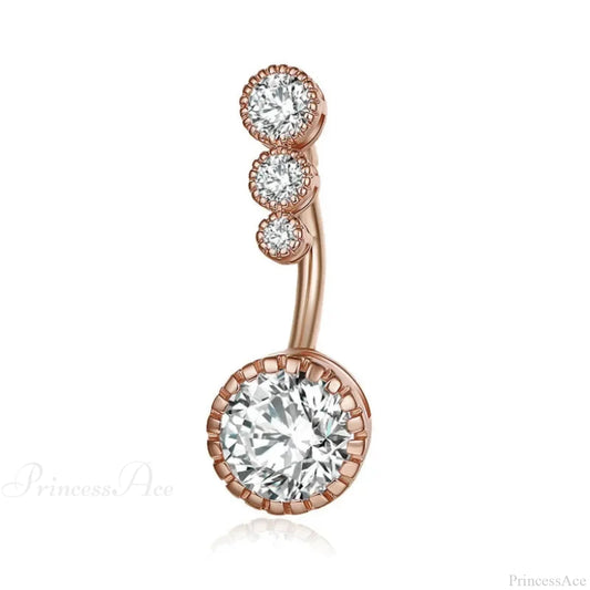 Metallic Crystal Circular Gothic Navel Ring sliver2