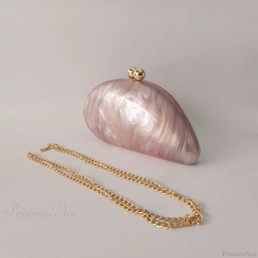 Mini Blue Light Pink Acrylic Box Evening Clutch Bag o shape chain clutchbag-250126