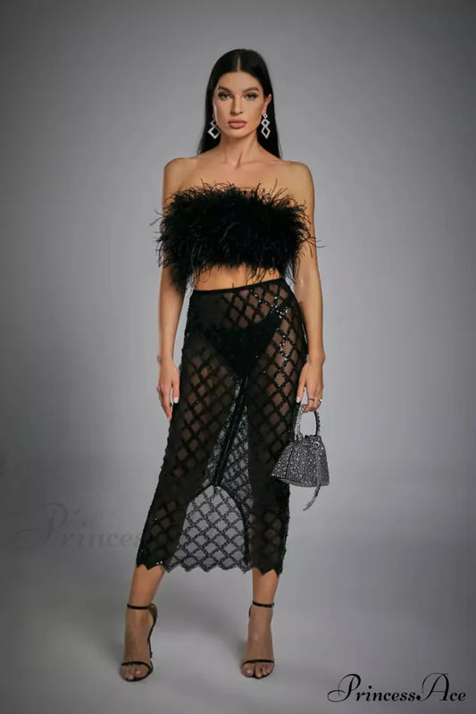 Monaco Feather Stylish Set Black