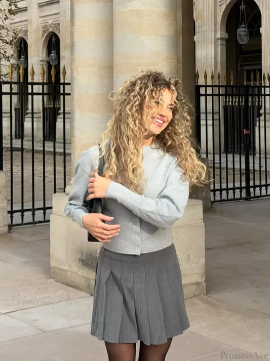 O-neck Loose Single Breasted Cardigan