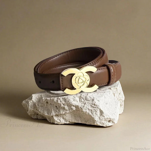 Opulent Gothic Designer Letter Belt Brown / 108cm