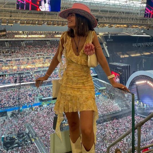 PB&ZA Silk Mesh Printed Vacation Dress vacationdress-250223