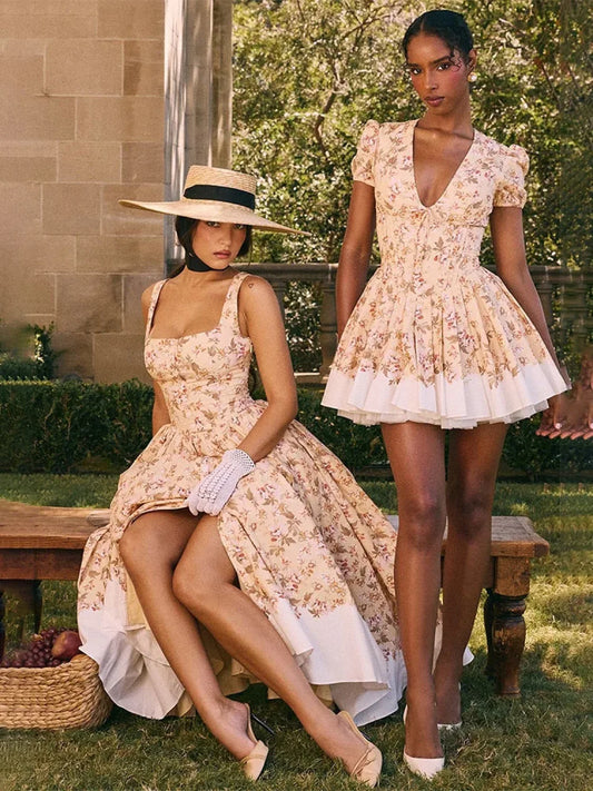 Print Waist Wrap A-line Vacation Dress vacationdress-250223