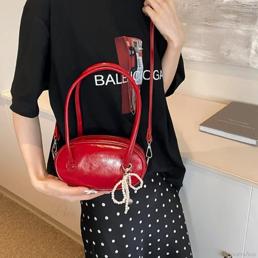 Red Casual Korean Style Underarm Shoulder Bag Red shoulder-250126
