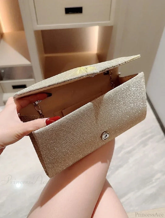 Shining Dinner Handbag Wedding Evening Silver Crossbody Bag clutchbag-250126