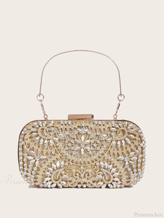 Shiny Corduroy Fashionable Dinner Party Wedding Clutch Bag Gold clutchbag-250126