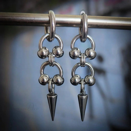 Shiny Saturn 316L Stainless Steel Stud Earring Silver