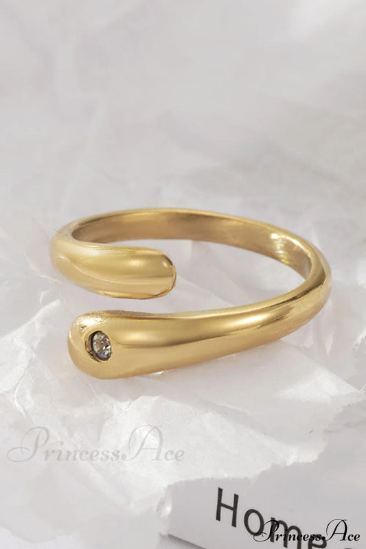 Simple Diamond Studded Gold Plating Rings