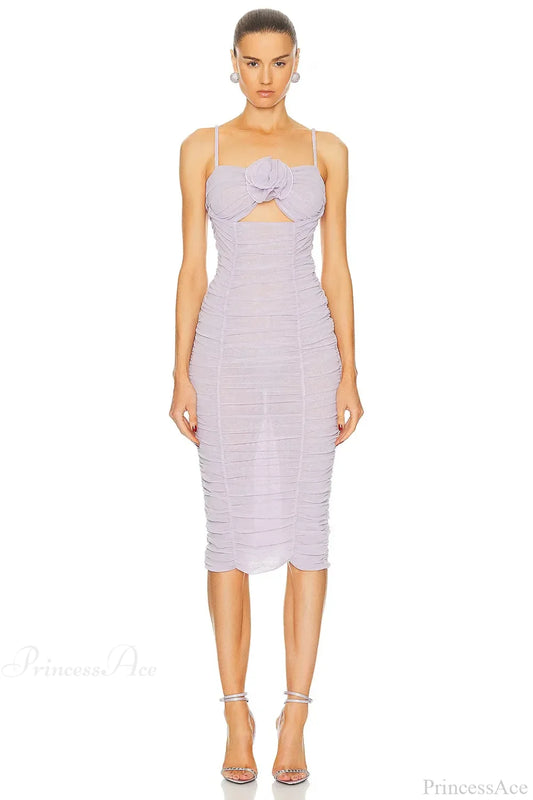 Sleeveless Halter Mesh Evening Party Dress Partydress-241208