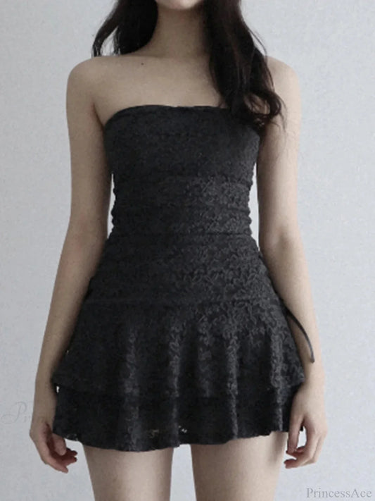 Sleeveless Mesh Cocktail M Dress Black / S