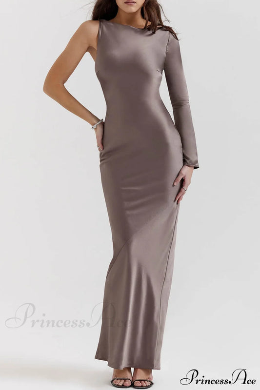 Smoke One Stylish Sleeve Maxi Dress Grey / S Dresses