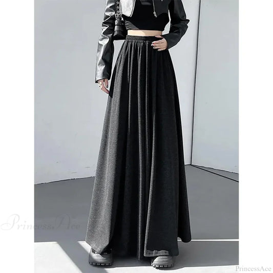 Soft High Waist Casual Wide Leg Pants Black / M