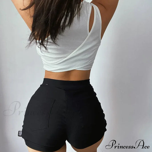 Streetwear Asymmetrical Two Piece Vest Summer Clothes For Women Casual Ribbed Crops Tank Top