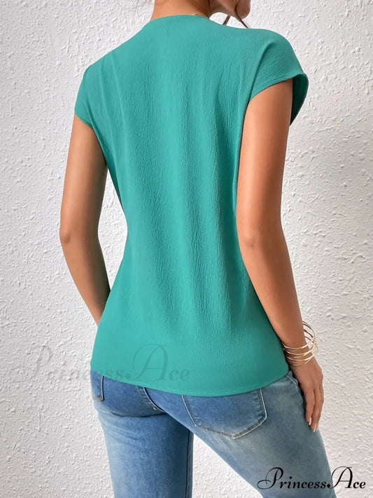 Surplice Brief With Arm Blouse Neck Tie