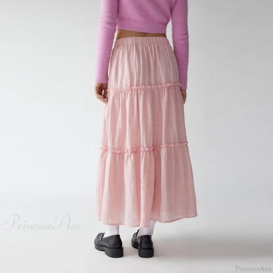 Tiered Bohemian Frill Trim Skirt skirts-250223