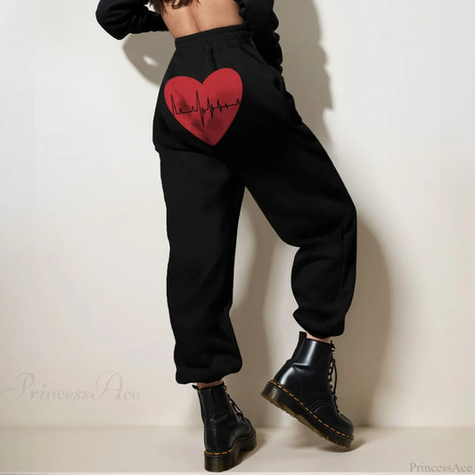 Valentine’s Day Couple Jogger Pants Black / S