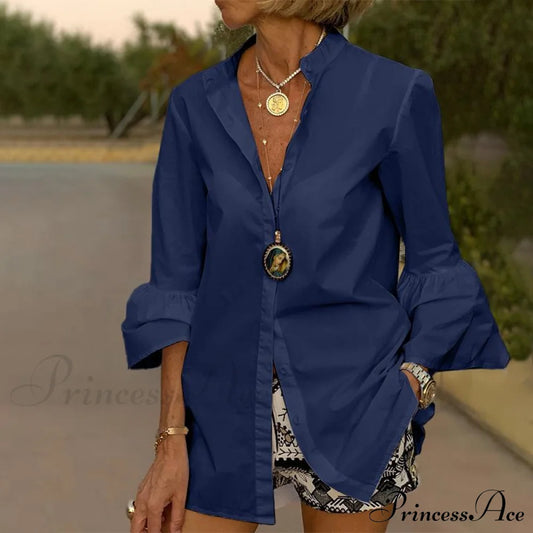 Vidana Shirt Navy / S Tops & Blouses