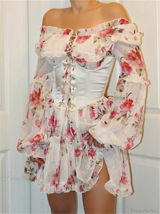 Vintage Bandage Corset Mini Dress minidress-250223