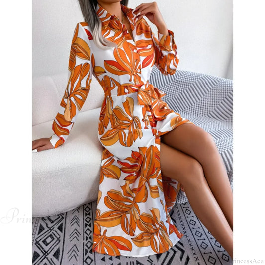 Vintage Print Shirt Maxi Floral Dress oldfloraldress-250126